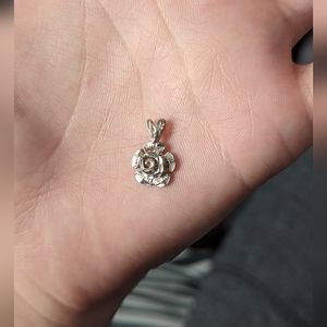 SOLD Hand-Crafted Sterling Silver Flower Pendant